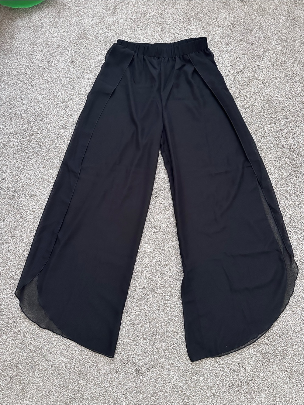 YMI Black Sheer Wide Leg Palazzo Cover-Up Pants Size S